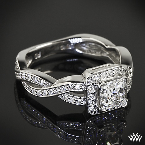 Hochzeit - Palladium "Diamant Braid" Diamant-Verlobungsring