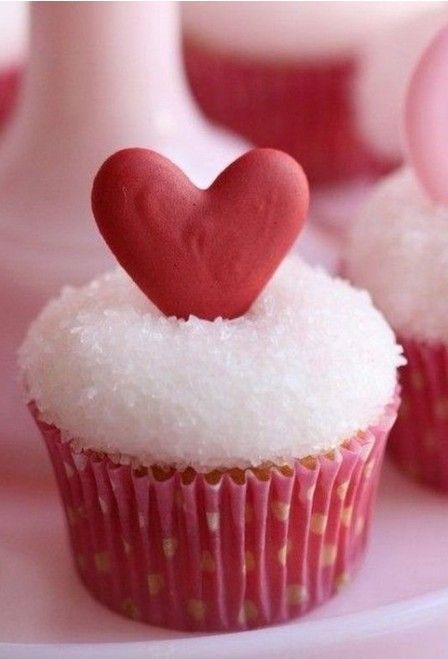 Mariage - Coeur rouge de mariage Cupcakes