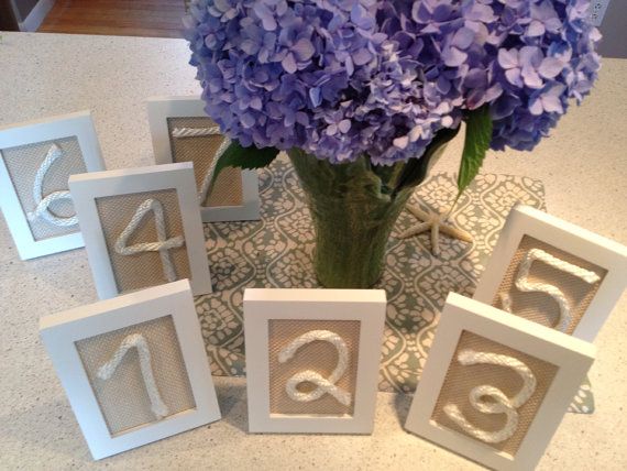 Wedding - Table Number Markers For Nautical Theme Wedding/shower/rehearsal Dinner, Etc