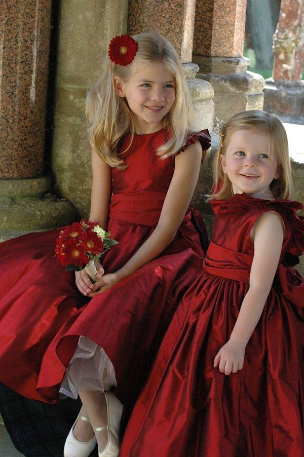 Wedding - pretty and lovely red wedding flower girls