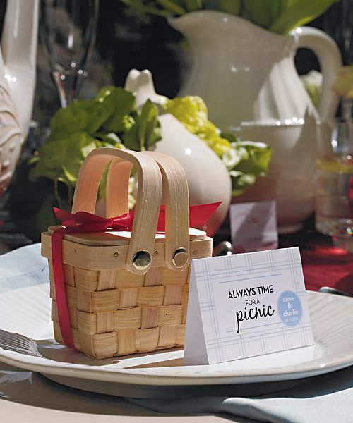Wedding - Miniature Woven Picnic Basket