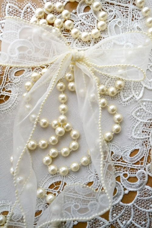 pearls and lace wedding