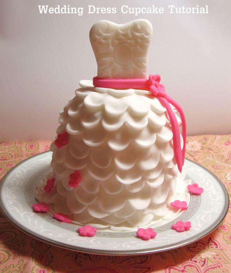 Hochzeit - Hochzeits-Kleid Kleine Kuchen mit Fondant