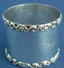 Wedding - Sterling Silver Napkin Ring Engraved Gladys Large Size