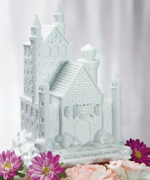 Mariage - Château de conte de fées rêves gâteau Topper