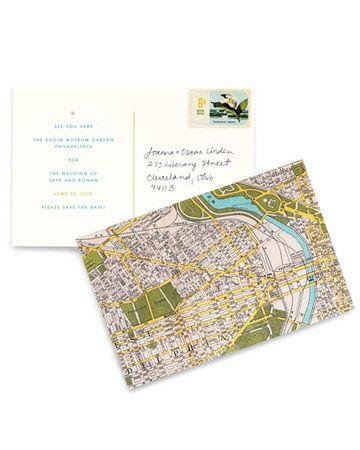 Wedding - Vintage Map Save-the-dates 