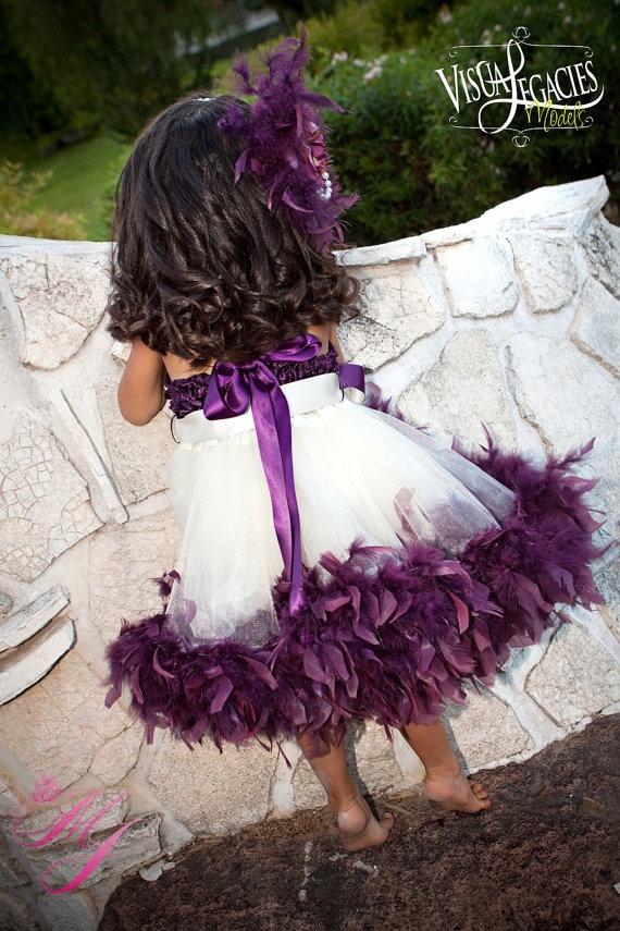 Wedding - Plum Devine Girls Rosette Fluffy Dress