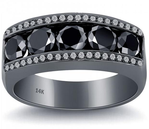 Mariage - Black Wedding Rings For Men