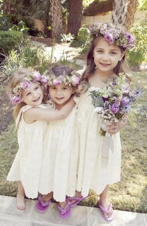 Wedding - Rustic Lavender Flower Girls 