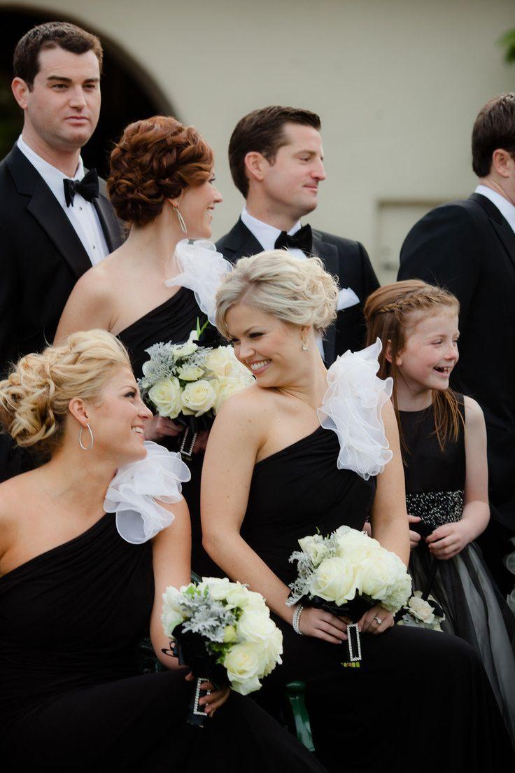 Wedding - Bridesmaids In Black And White 