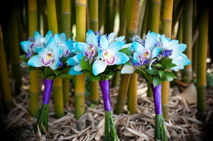 Wedding - Peacock Bridesmaids Bouquets 