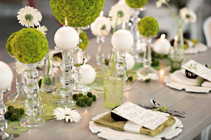 Hochzeit - Moderne Kreis-Inspired Green & White Wedding Inspiration