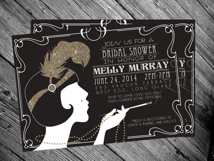 Wedding - 1920's Gatsby Flapper Bridal Shower Invitation