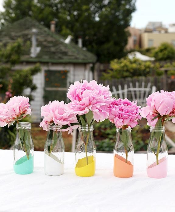 Wedding - Pastel Dipped Milk Glasses DIY 