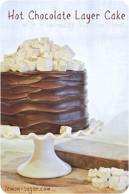 Mariage - Gâteau au chocolat chaud avec des guimauves faites maison