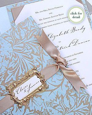 Wedding - Blue And Gold Invites 