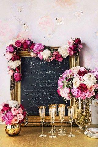 Wedding - Pretty Menu Display; Wedding Reception Idea (BridesMagazine.co.uk)