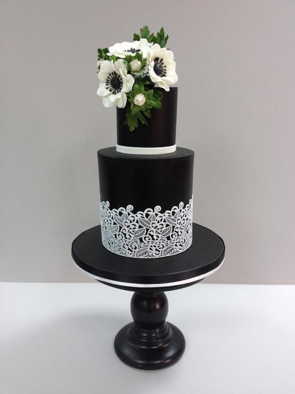 Wedding - Tiered Bold Lace Cake 