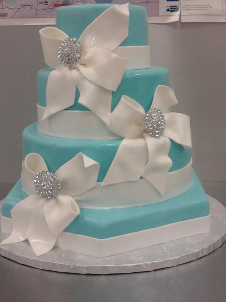 Wedding - Tiffany Blue Wedding Cake 