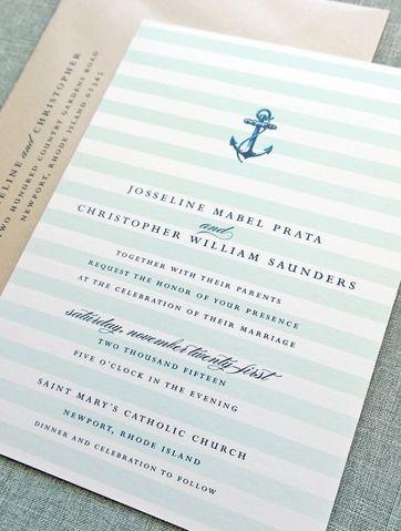 Свадьба - Josseline Морских Свадебные Приглашения Образца