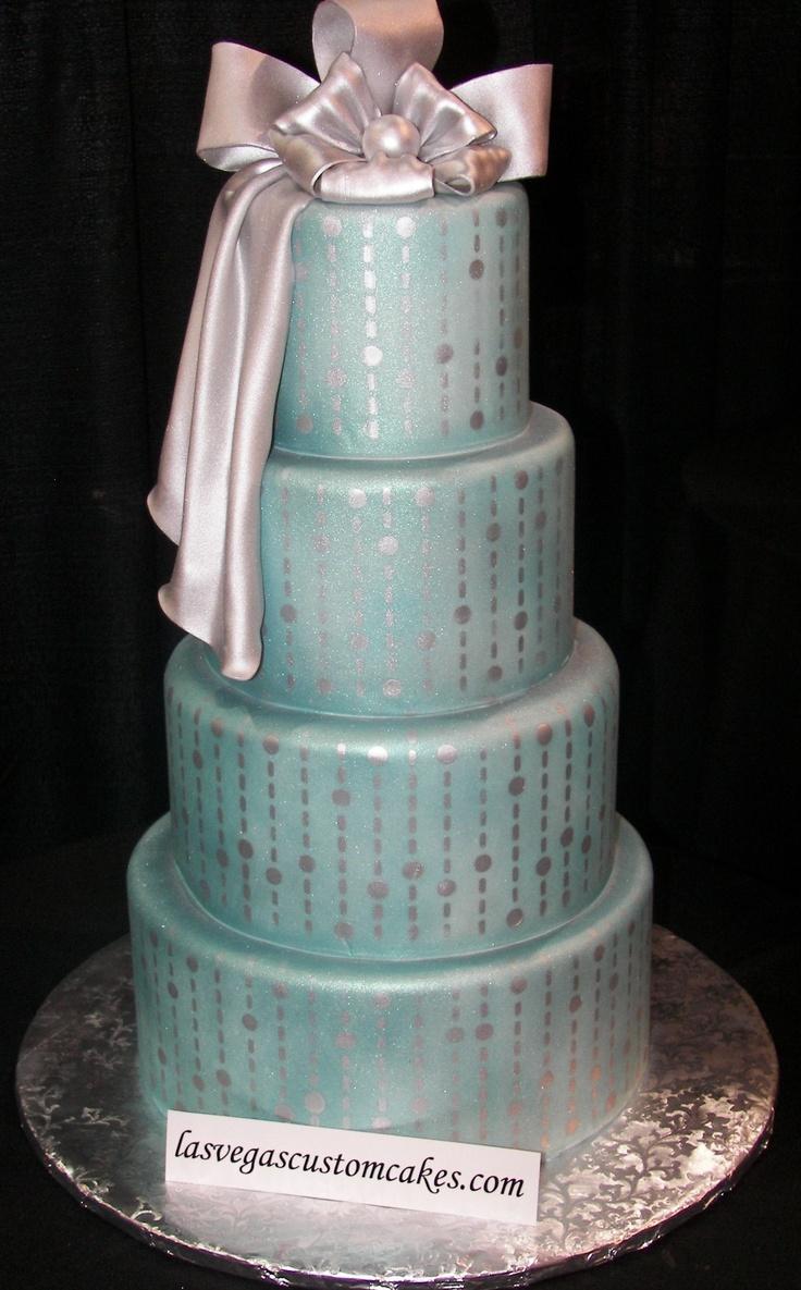 Wedding - Pale Teal With Silver Accents And Bow 