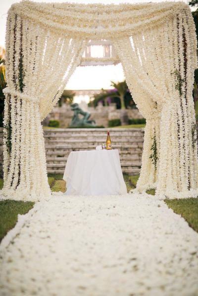 Wedding - Such A Pretty Idea! White Floral Arbor. 