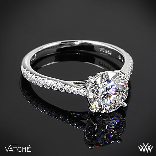 Hochzeit - 18k White Gold Vatche "Inara pflastern" Diamant-Verlobungsring