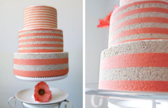 Свадьба - Современные Полосатый Торт 