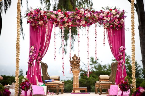 Wedding - Pink Flowery Mandap 