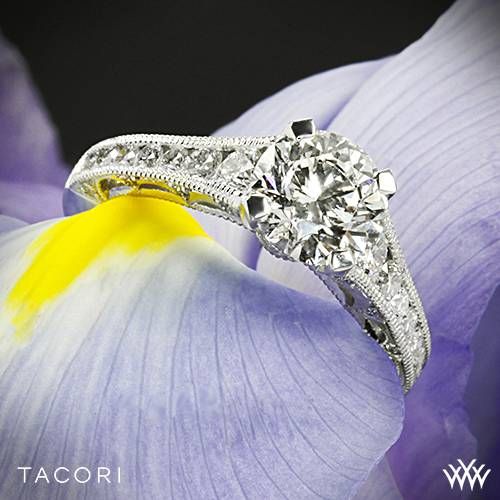 زفاف - تخرج البلاتين Tacori عكس الهلال الماس خاتم الخطوبة