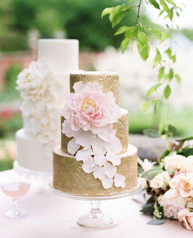 Wedding - 12 Glamorous Metallic Wedding Cakes