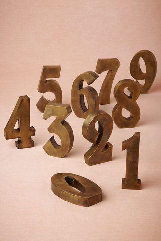 Wedding - Antiqued Brass Table Numbers