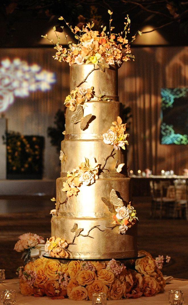 Wedding - White & Gold Wedding Cakes