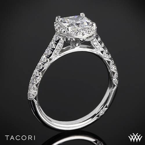 Wedding - Platinum Tacori Classic Crescent Celestial For Princess Diamond Engagement Ring