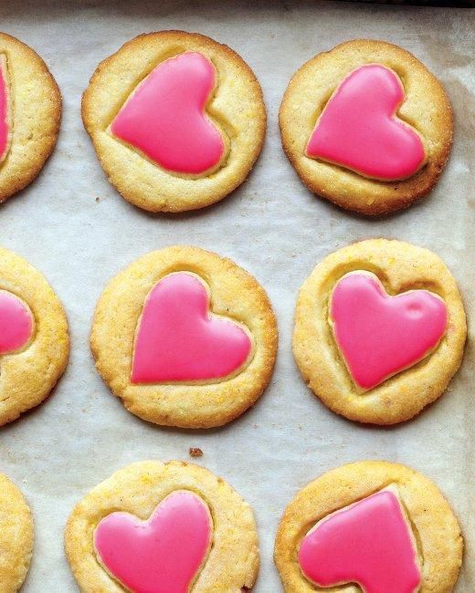 Wedding - Heart-Glazed Cornmeal Cookies