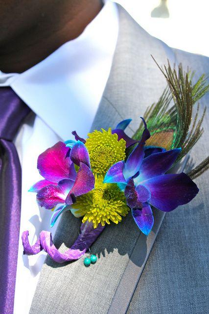 Hochzeit - Herren-Hochzeits-Blume im Knopfloch