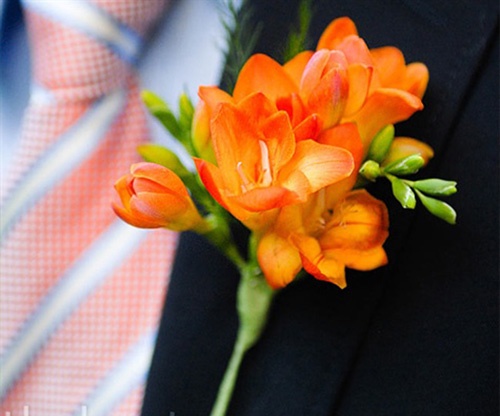 Mariage - Freesia orange pour mon marié