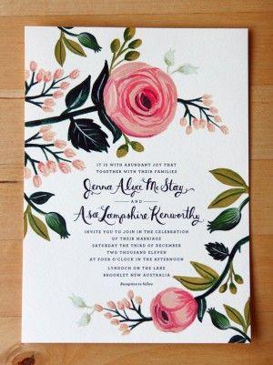 Wedding - Jenna   Asa's Floral Wedding Invitations From Rifle Paper Co