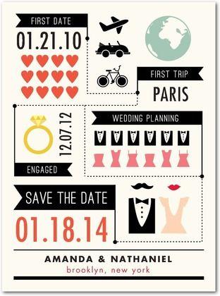 Mariage - Save The Date Infographie Design de carte