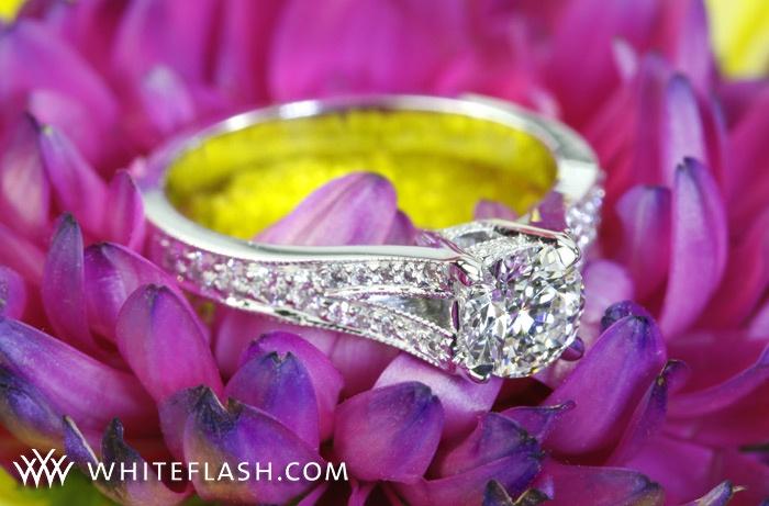 Wedding - 18K White Gold "Divisi" Diamond Engagement Ring