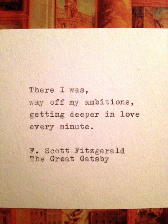 Hochzeit - The Great Gatsby Quote getippt auf Schreibmaschine