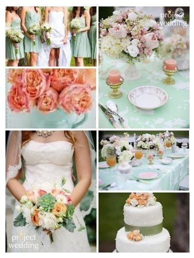 زفاف - النعناع الأخضر والخوخ الزفاف