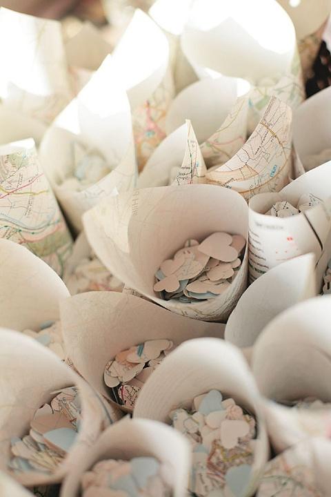 Wedding - Map Confetti Holders 