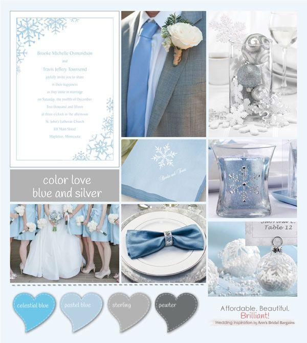 زفاف - لون الحب: الأزرق والفضي