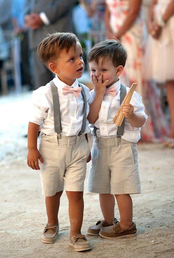 Wedding - Adorable Ring Bearers In Loafers, Suspenders, And Bow Ties
