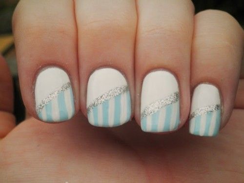 Wedding - Striped Nails 