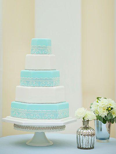 Hochzeit - Tiffany Lace Kuchen