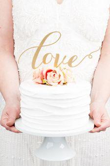 Hochzeit - Liebes-Hochzeits-Kuchen-Deckel in Gold
