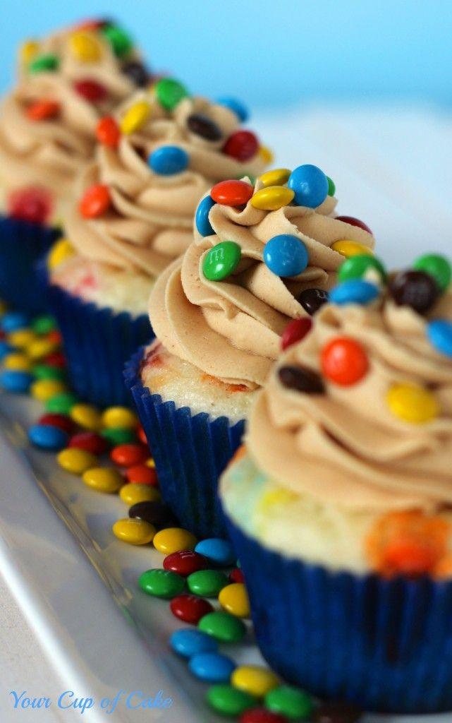 Wedding - M&M Cupcakes With Peanut Butter Frosting