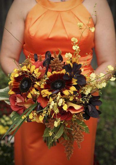 Hochzeit - Rustikales Herbst-Blumenstrauß